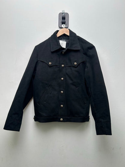 Chrome Hearts Floral Cross Patch Black Denim Jacket Sized Small