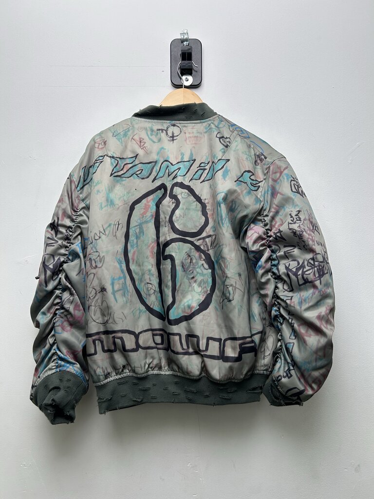 Preowned Mowalola Graffiti Bomber Jacket Size Medium