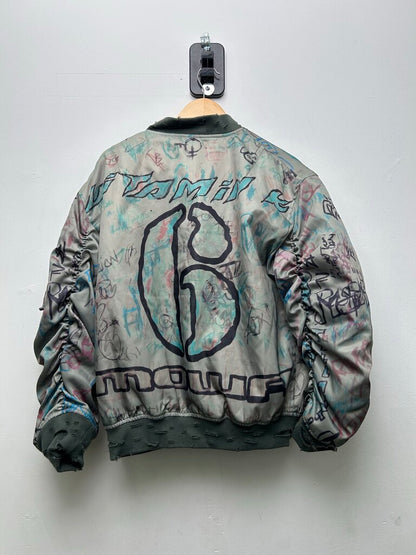 Preowned Mowalola Graffiti Bomber Jacket Size Medium