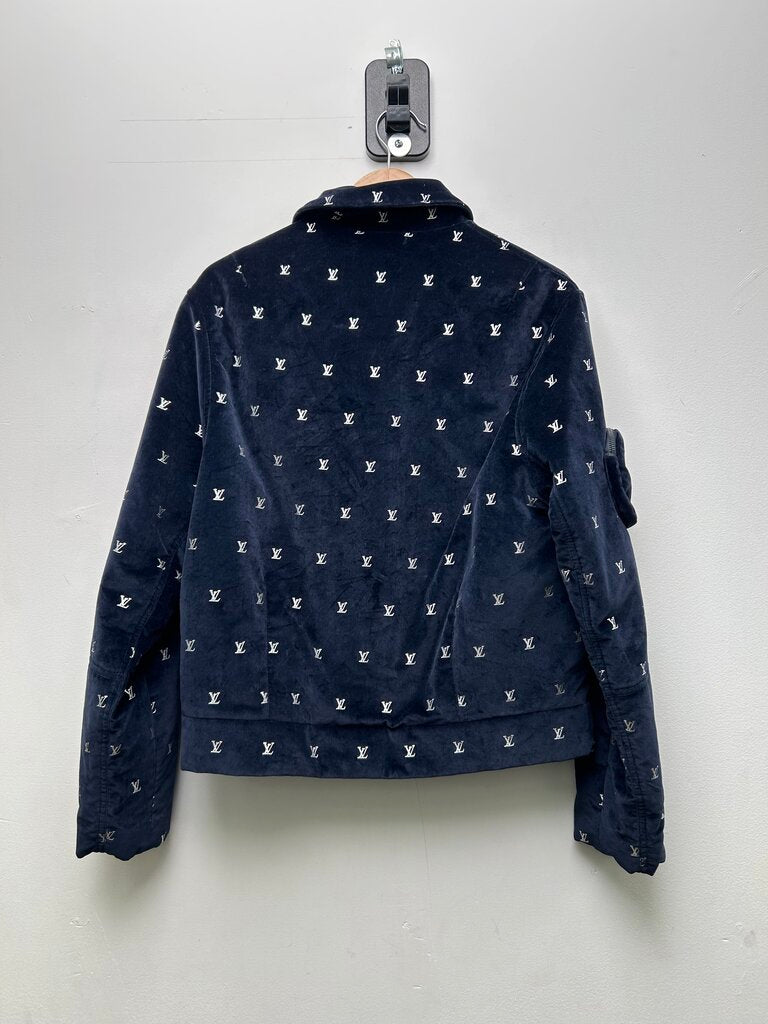 Preowned Louis Vuitton Navy Velvet Monogram Jacket Size 46