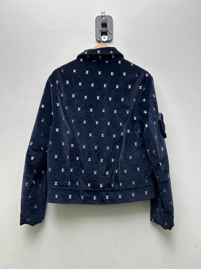 Preowned Louis Vuitton Navy Velvet Monogram Jacket Size 46