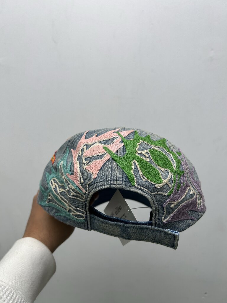 New Supreme Skull Rhinestone Denim Hat