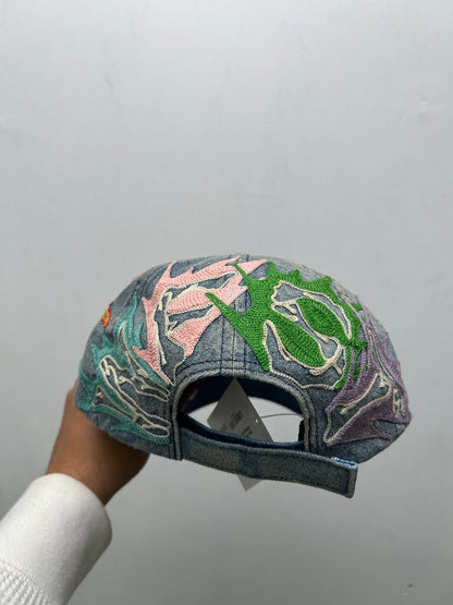 New Supreme Skull Rhinestone Denim Hat