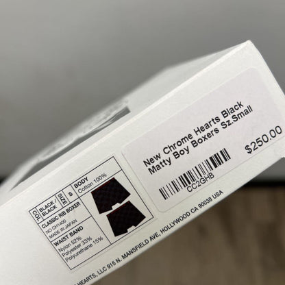 New Chrome Hearts Black Matty Boy Boxers Sz.Small
