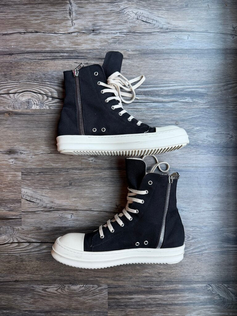 Preowned Rick Owens Black Drkshdw Ramones Size 44