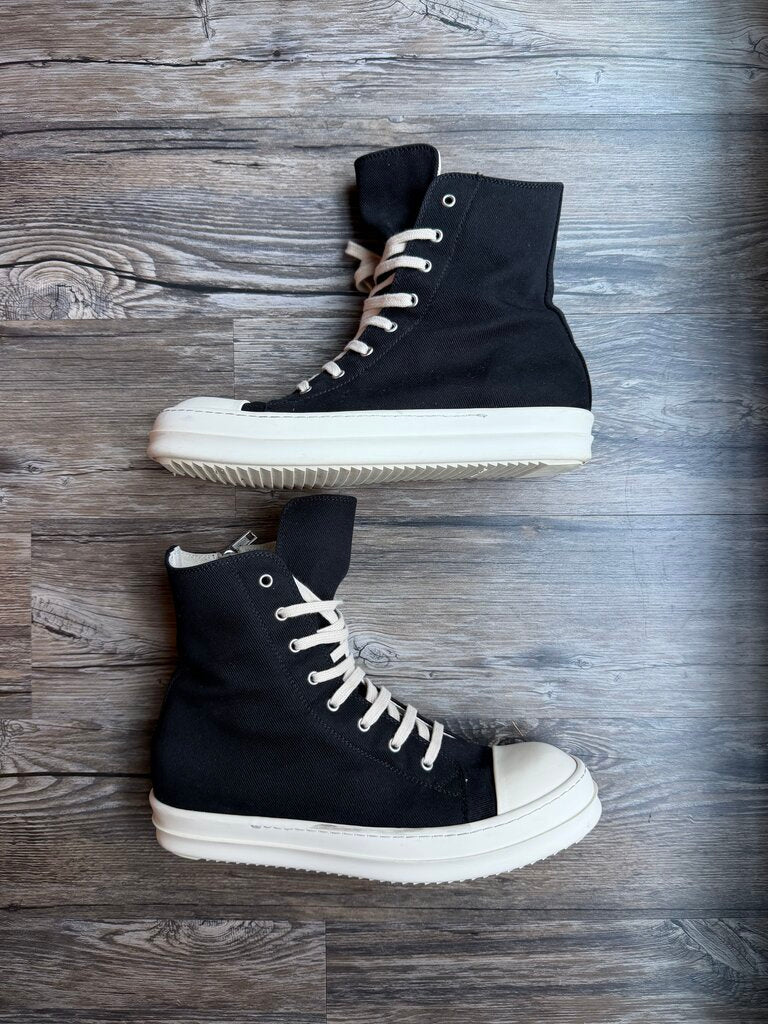 Preowned Rick Owens Black Drkshdw Ramones Size 44