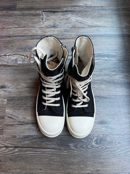 Preowned Rick Owens Black Drkshdw Ramones Size 44