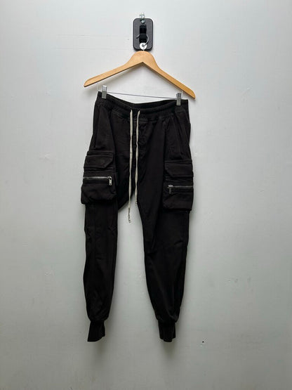 Preowned Rick Owens Dark Dust Pocket Zipper Cargo Sweatpants Size 78 (Small Stain)