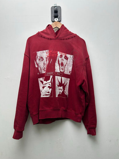 Preowned Boredom Kills Red Unplug Hoodie Size Medium