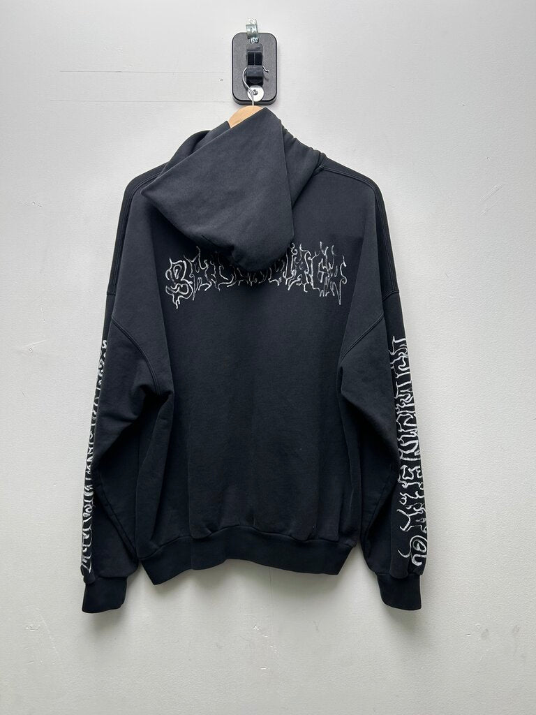 Preowned Balenciaga White Logo Hoodie sz.1