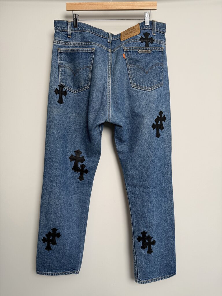 Chrome Hearts 20 Cross Patch Orange Tab Levi's Sz. 36x30