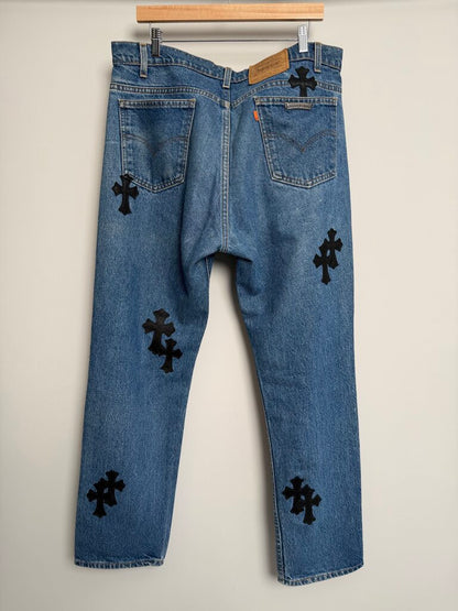 Chrome Hearts 20 Cross Patch Orange Tab Levi's Sz. 36x30