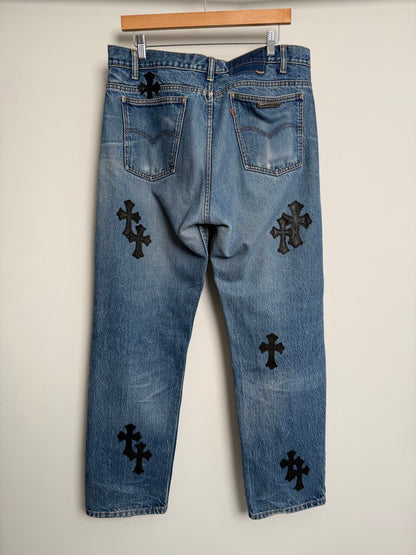 Chrome Hearts 20 Cross Patch Orange Tab Levi's Sz. 33x30