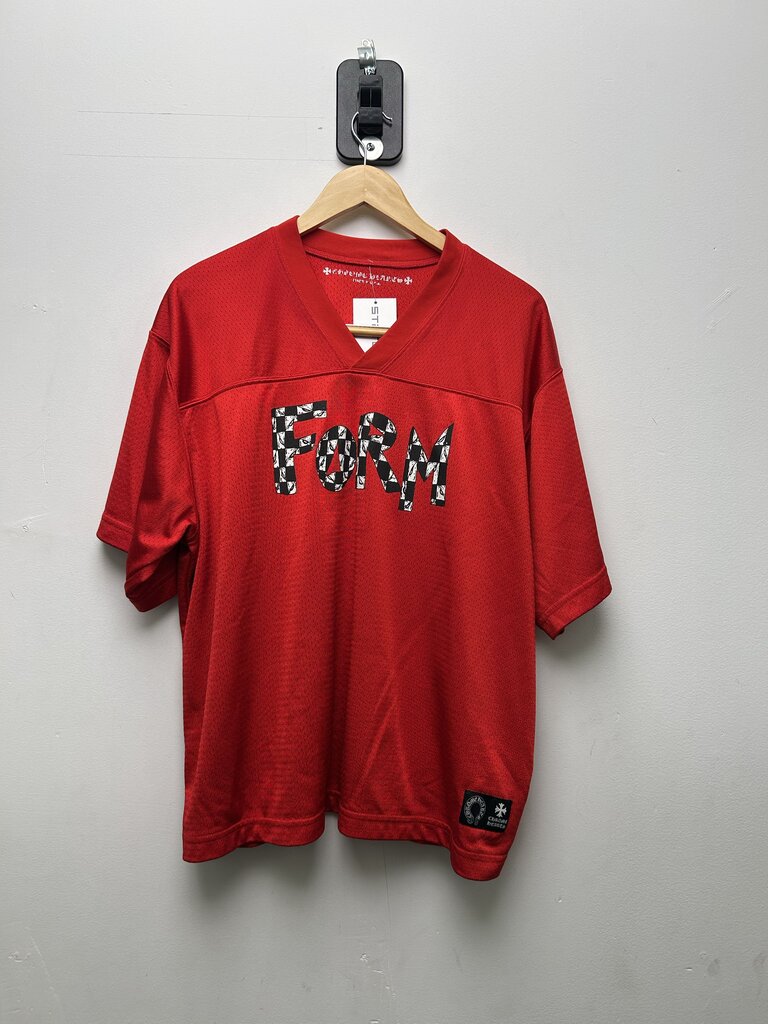 Preowned Chrome Hearts Red Matty Boy Mesh Short Sleeve Jersey sz.L