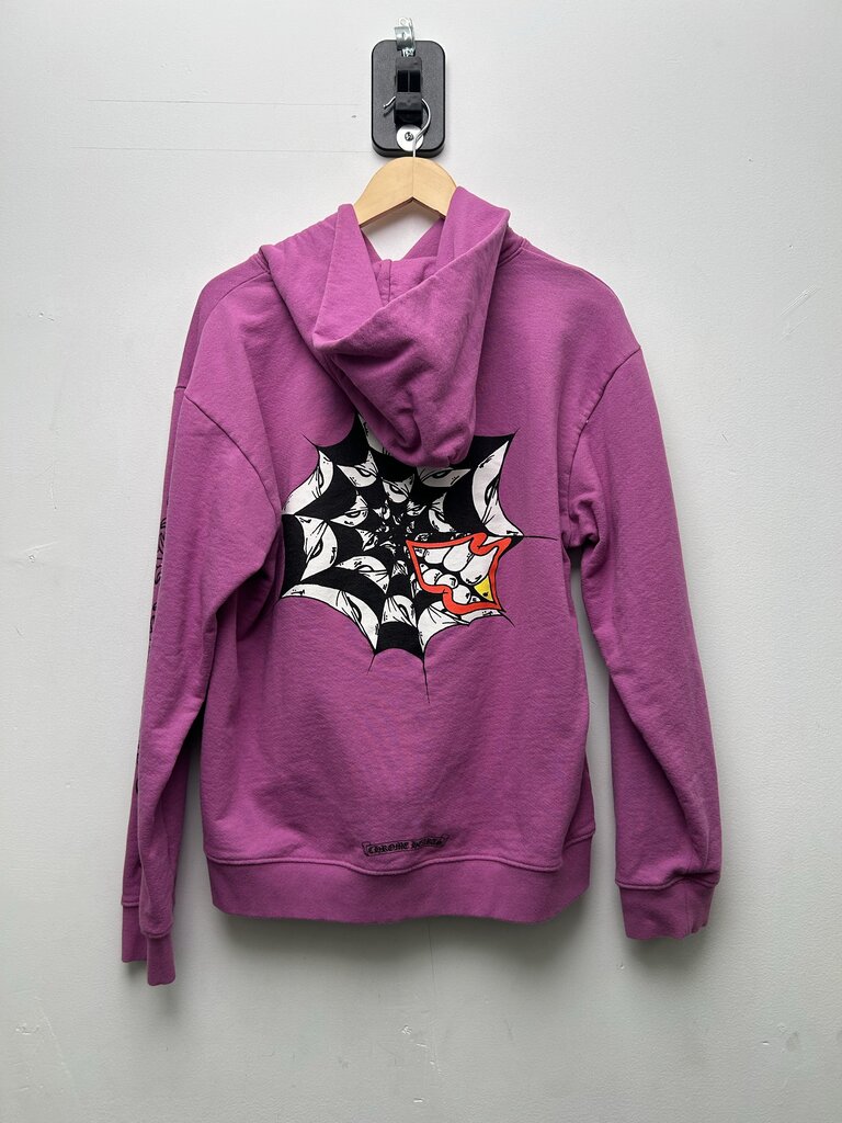 Preowned Chrome Hearts Matty Boy Spider Web Purple Hoodie sz.XL