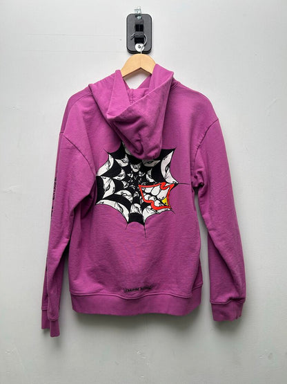 Preowned Chrome Hearts Matty Boy Spider Web Purple Hoodie sz.XL