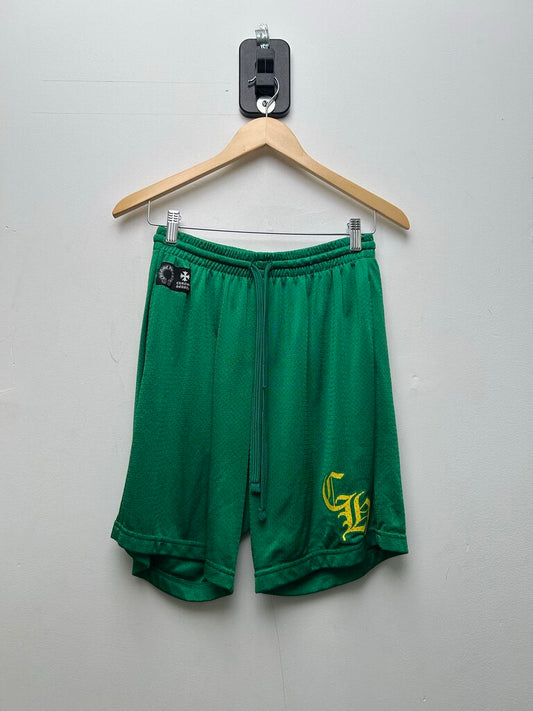 Preowned Chrome Hearts Yellow CH Green Basketball Shorts sz.M