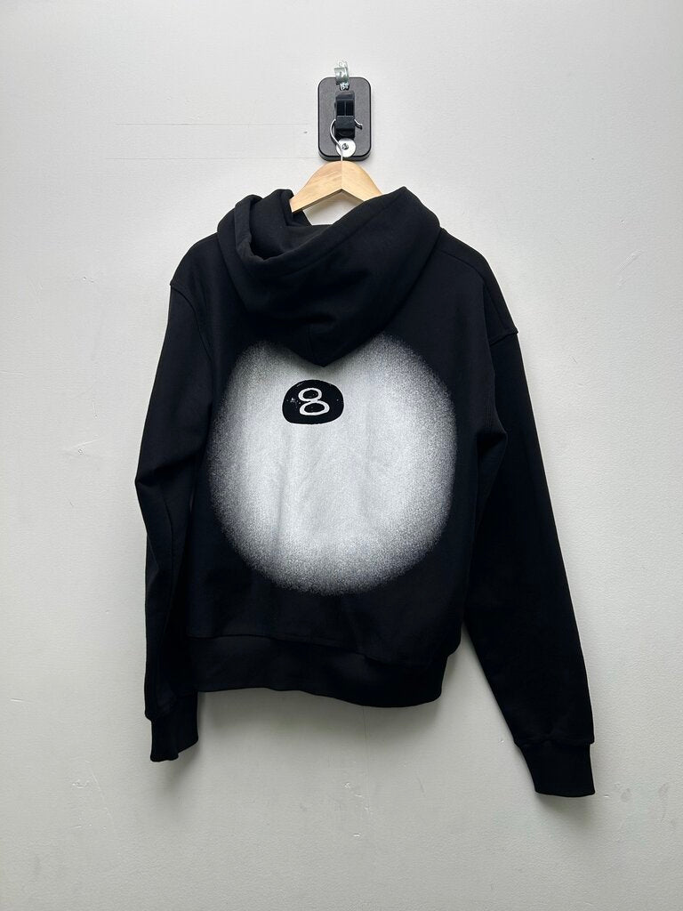 Preowned Stussy Black 8 Ball Small Logo Hoodie Size Medium