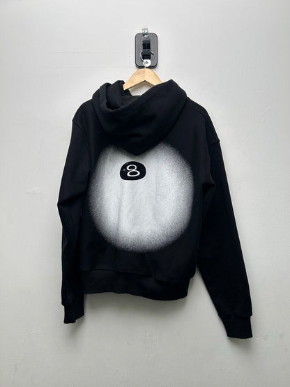 Preowned Stussy Black 8 Ball Small Logo Hoodie Size Medium