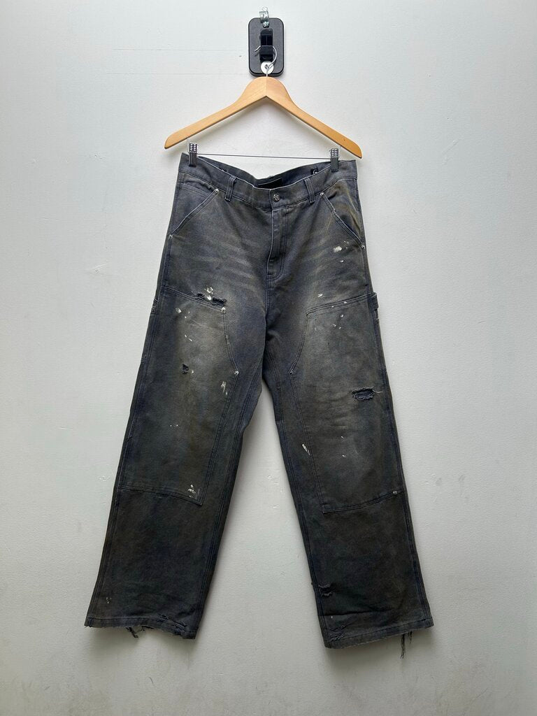 Preowned HMDD Grey Painter Double Knee Sz.Medium