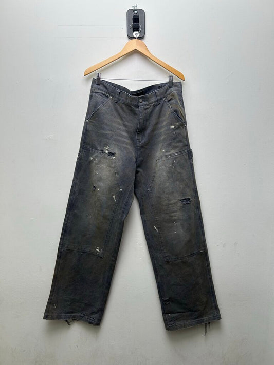 Preowned HMDD Grey Painter Double Knee Sz.Medium