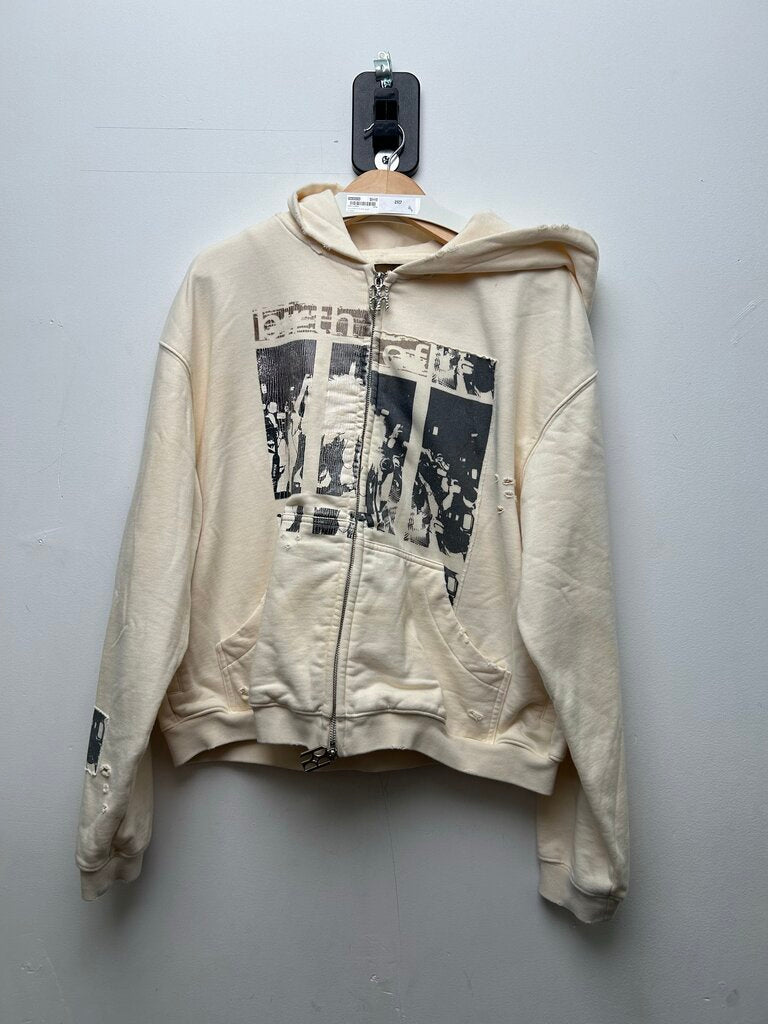 Preowned Birth of A Royal Child Cream Zip Hoodie sz.S