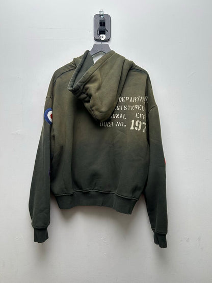 Preowned 74 Is War Olive Green Zip Hoodie sz.M