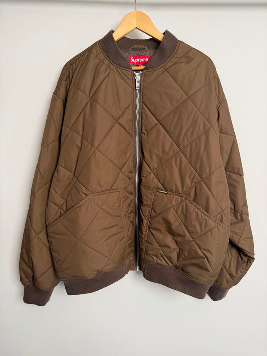 Supreme Pandemic Battle Brown Quilted Jacket size XL