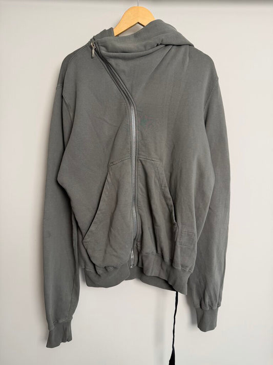 Preowned Rick Owens Grey Wizard Zip Hoodie size XL