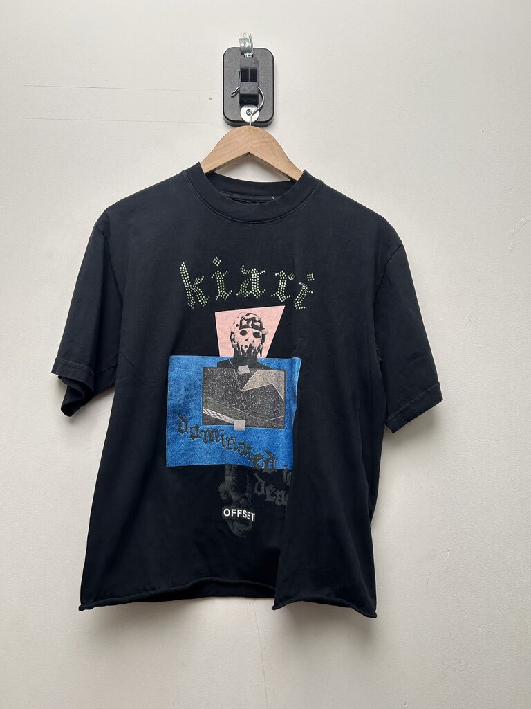 Preowned Paly Kiari Black Rhinestone Tee Size Small