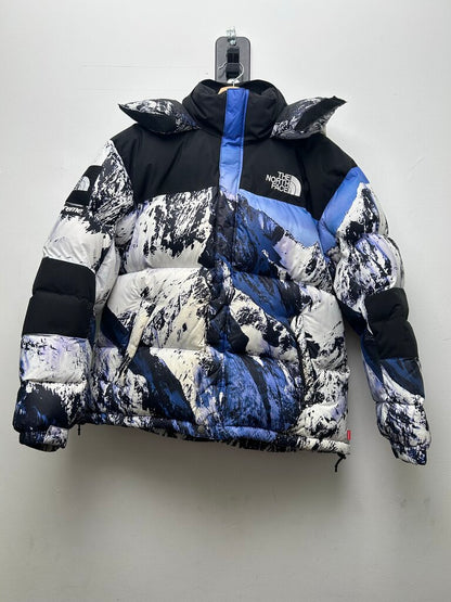 Preowned Supreme TNF Mountain Parka White Blue Sz.Medium