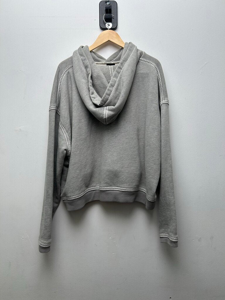 Preowned Gv Gallery Grey Orange Spellout Hoodie Sz.XL