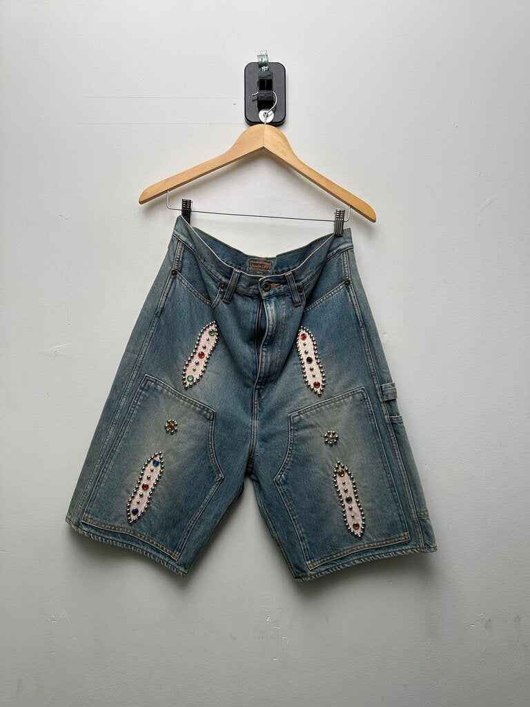 New Kapital Rhinestone Light Wash Shorts Sz.36