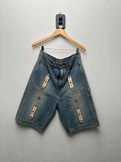 New Kapital Rhinestone Light Wash Shorts Sz.36