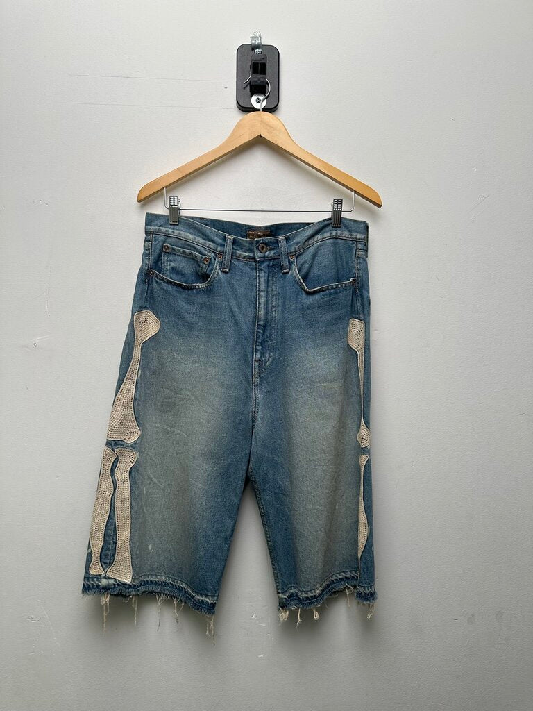 New Kapita Lightwash Bone Shorts Size 38
