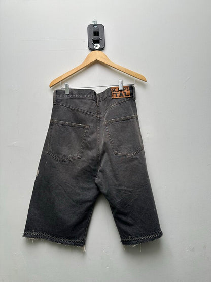 Preowned Kapital Black Washed Bone Shorts Sz.32