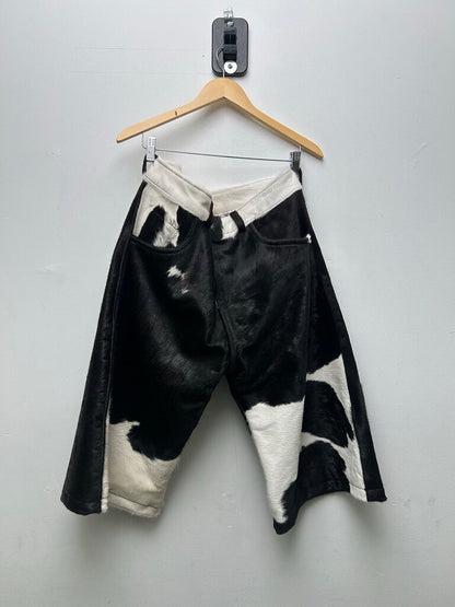 New NYRVA Cowhide Black White Cargo Short Size 32