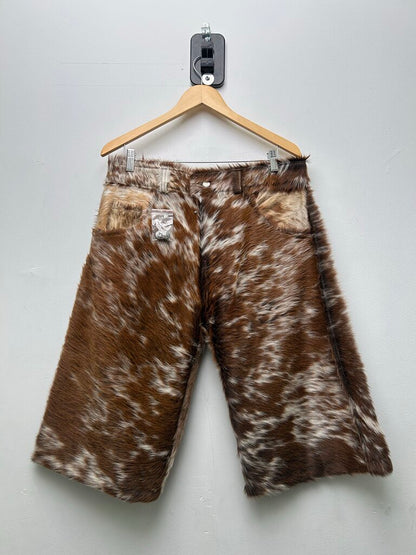 New NYRVA Mohair Brown Black Shorts Size 32
