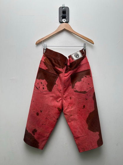 New Nyrva Cowhide Pink Brown Shorts Sz.34