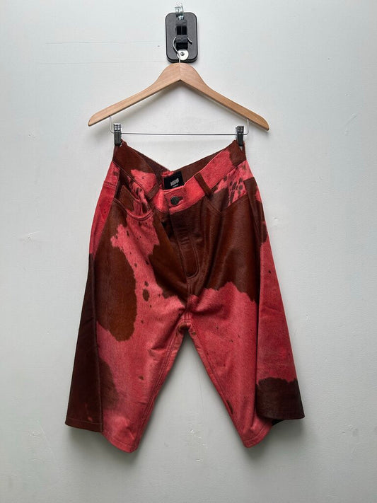 New Nyrva Cowhide Pink Brown Shorts Sz.34