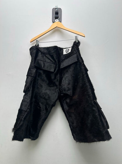 New NYRVa Black Mohair Cargo Shorts Size 36