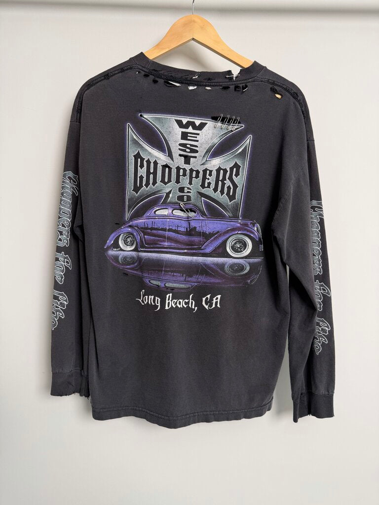 Preowned Vintage West Coast Chopper Spell Out Black L/S M/L