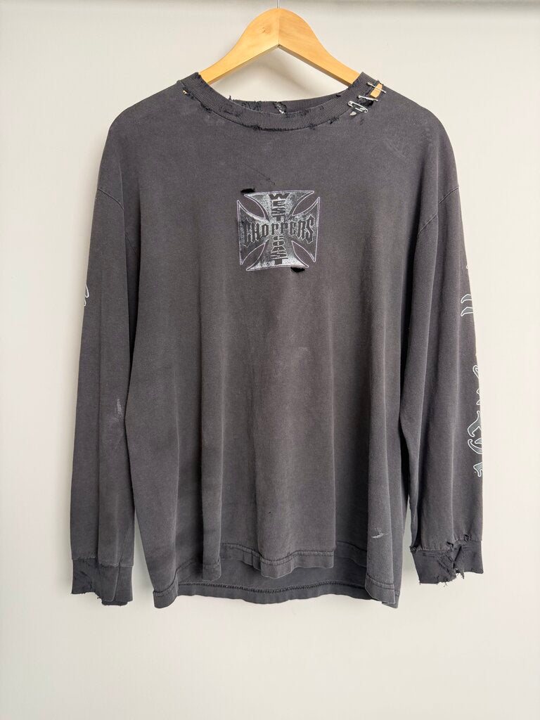 Preowned Vintage West Coast Chopper Spell Out Black L/S M/L