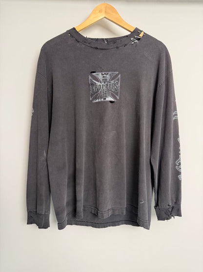Preowned Vintage West Coast Chopper Spell Out Black L/S M/L