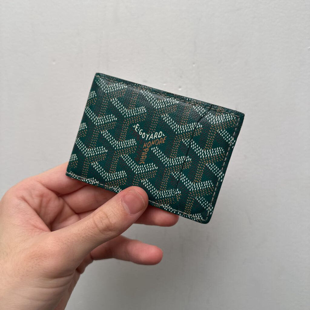 Preowned Goyard Green Flap Cardholder