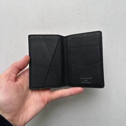 Preowned Louis Vuitton Black Grey Square Bifold Cardholder