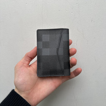 Preowned Louis Vuitton Black Grey Square Bifold Cardholder