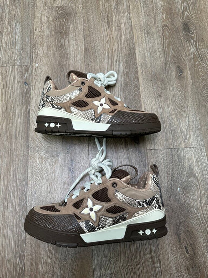 Preowned Louis Vuitton Skate Brown Snakeskin Sz.8.5/10.5M