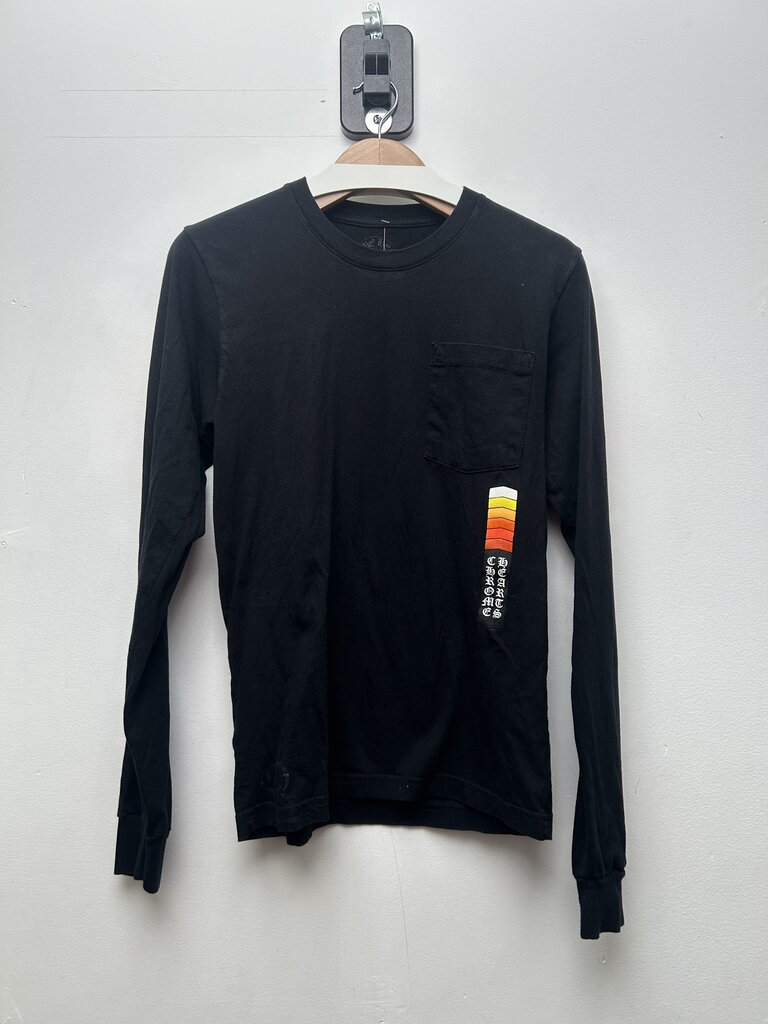 Preowned Chrome Hearts Black Orange Yellow Block Long Sleeve Sz.Small