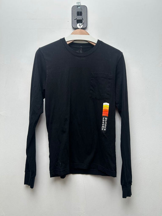 Preowned Chrome Hearts Black Orange Yellow Block Long Sleeve Sz.Small